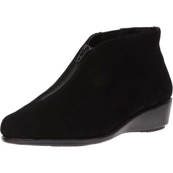 Aerosoles Allowance Ankle Boot - Pointed Toed Shoe Front Zip Suede NEW 5.5 - Picture 1 of 8